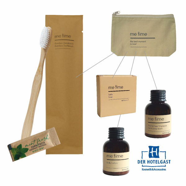 Preview: "me time" Willkommen Set Canvas Tasche